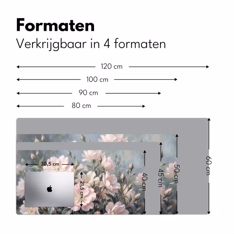 Rozen - Illustratie - Roze Muismat XXL klein -sfeer5