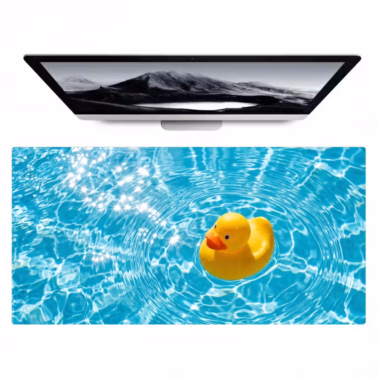 Badeend - Dobberen - Blauw Muismat XXL klein -zzz3d