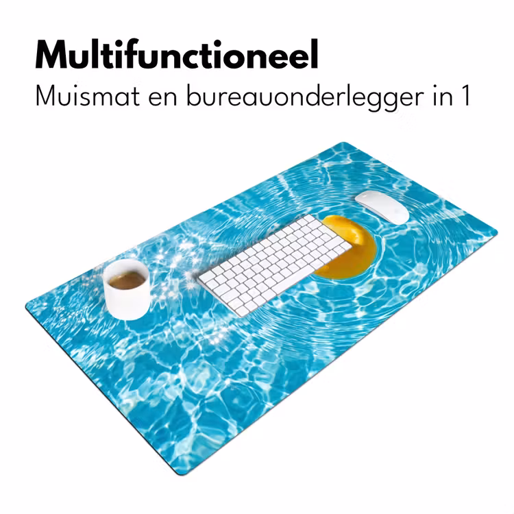 Badeend - Dobberen - Blauw Muismat XXL klein -sfeer4
