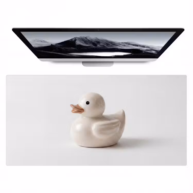 Badeend - Minimalistisch - Wit Muismat XXL klein -zzz3d