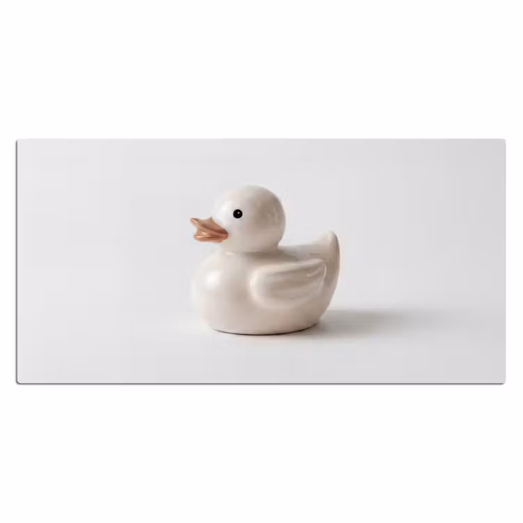 Badeend - Minimalistisch - Wit Muismat XXL klein -3d_leeg