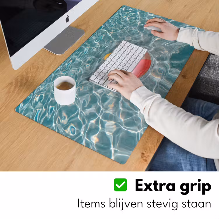 Badeend - Zwemband - Geel Muismat XXL klein -sfeer3