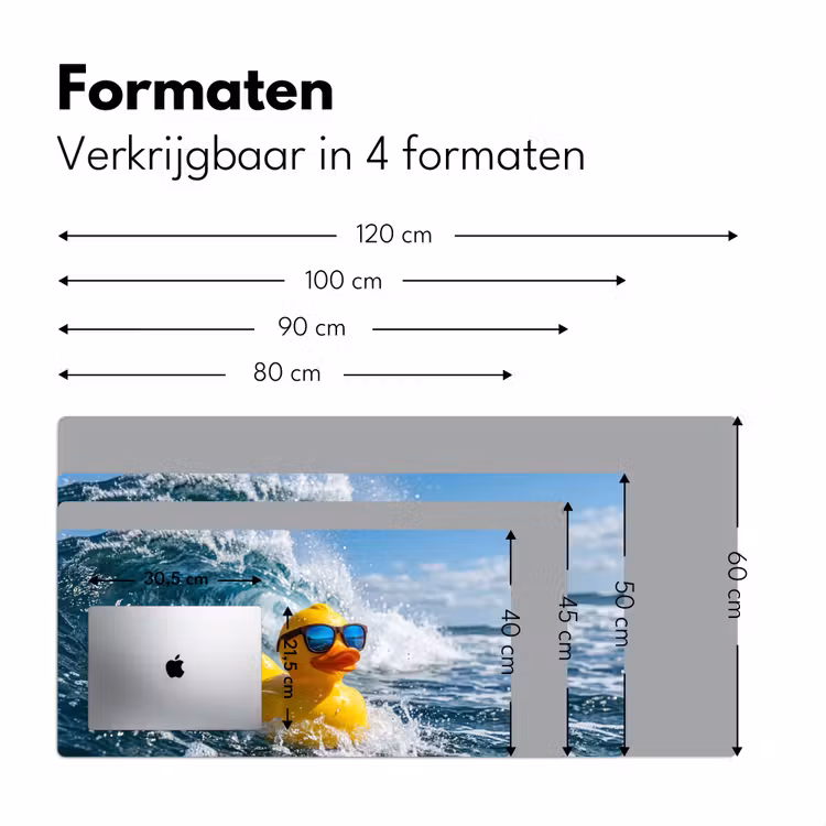 Badeend - Stoer - Golven Muismat XXL klein -sfeer5