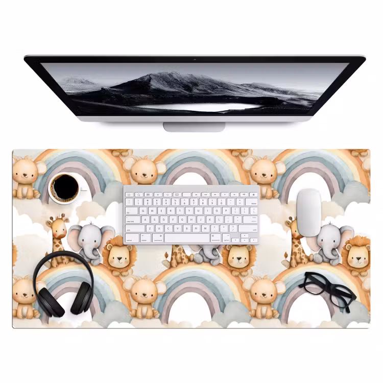 Safari - Regenboog - Kleurrijk Muismat XXL klein 681 -3d