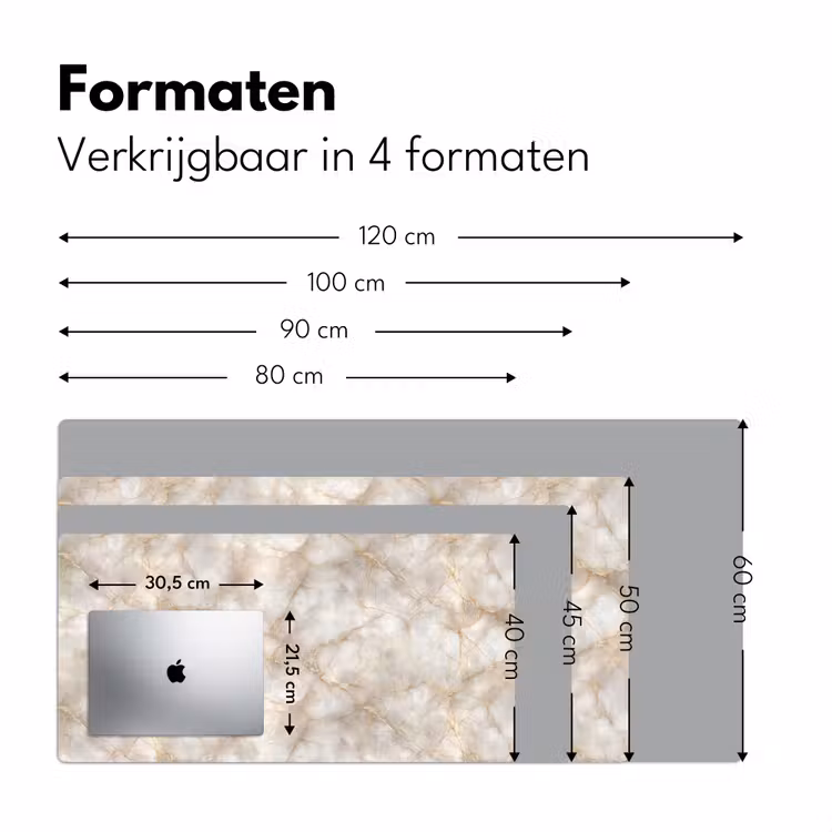 Zandkleurig - Marmer - Natuursteen Muismat XXL klein 681 -sfeer5
