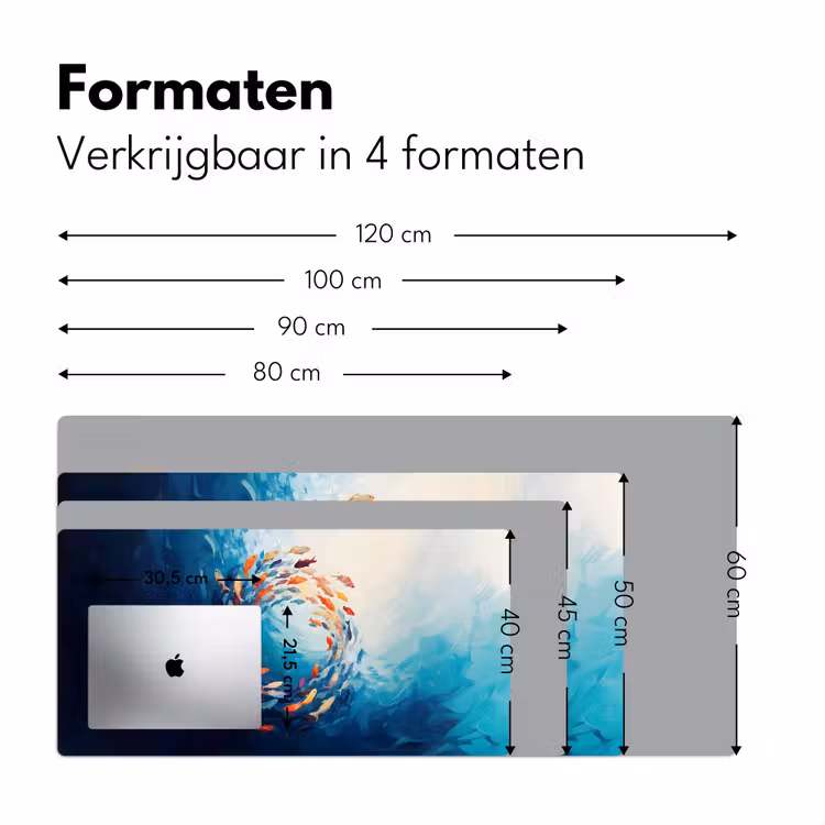 Zee - Vissen - Kleurrijk - Dynamisch Muismat XXL klein -sfeer5