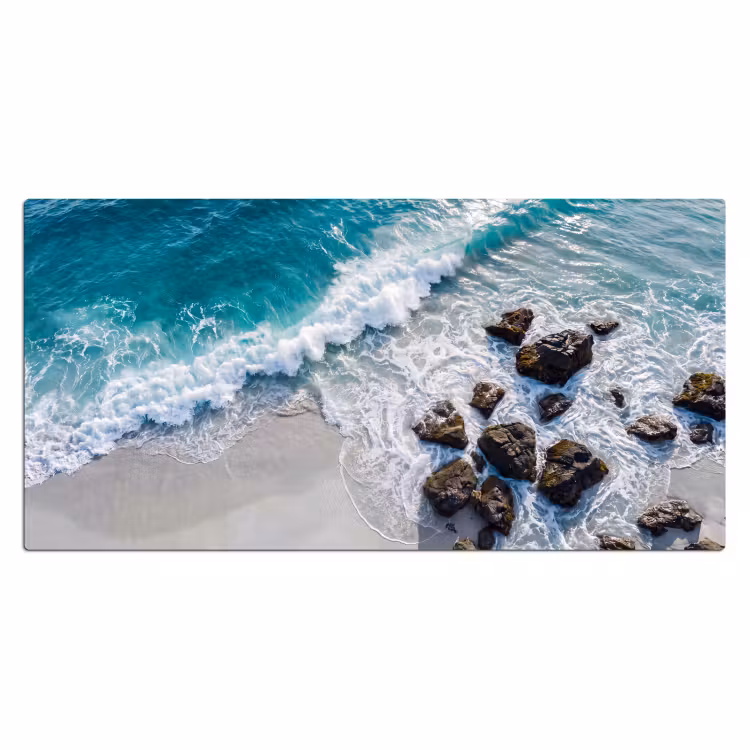 Zee - Golf - Strand - Natuur - Blauw Muismat XXL klein -3d_leeg