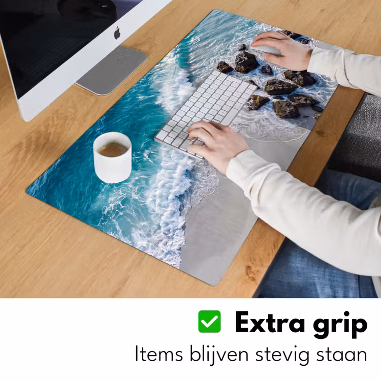 Zee - Golf - Strand - Natuur - Blauw Muismat XXL klein -sfeer3