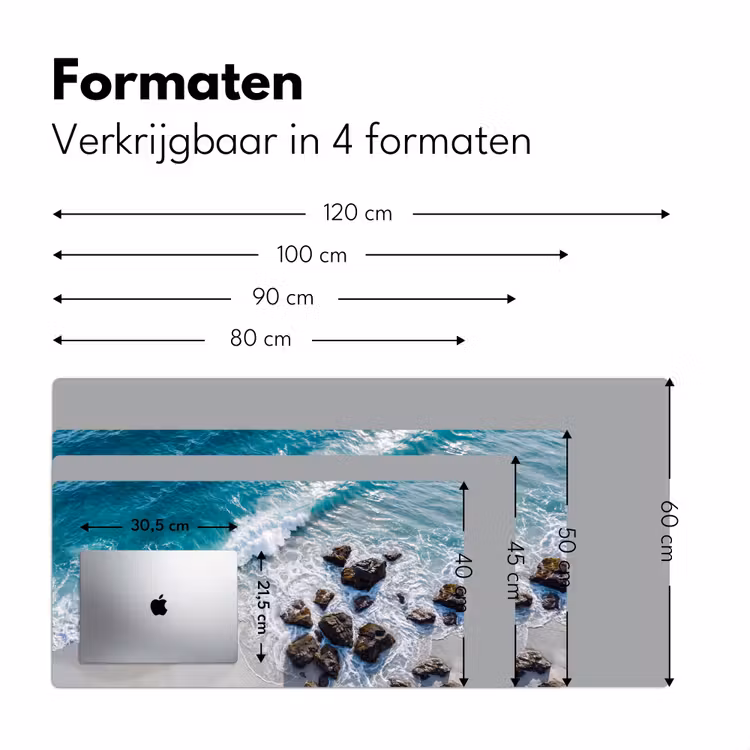 Zee - Golf - Strand - Natuur - Blauw Muismat XXL klein -sfeer5