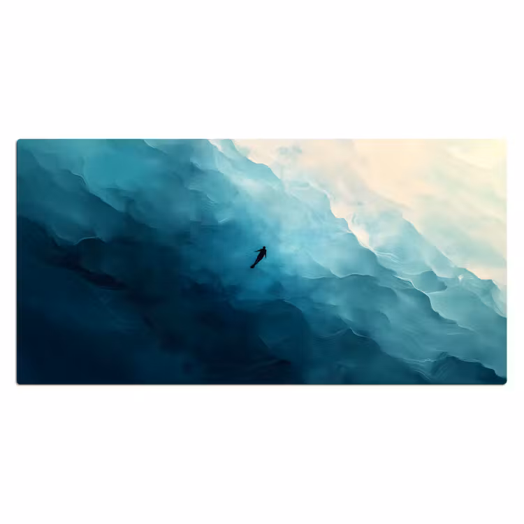 Zee - Silhouet - Abstract - Blauw Muismat XXL klein -3d_leeg