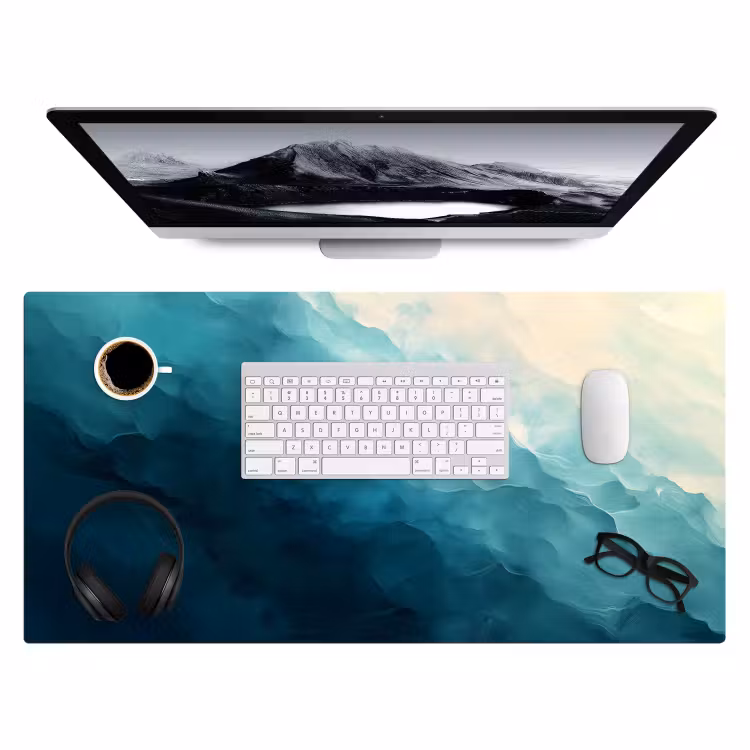 Zee - Silhouet - Abstract - Blauw Muismat XXL klein -3d