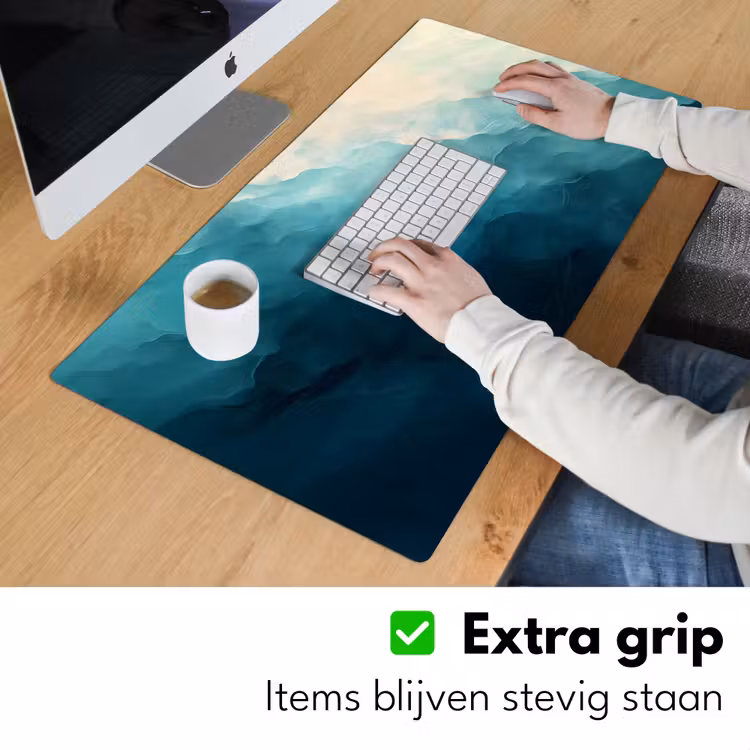 Zee - Silhouet - Abstract - Blauw Muismat XXL klein -sfeer3