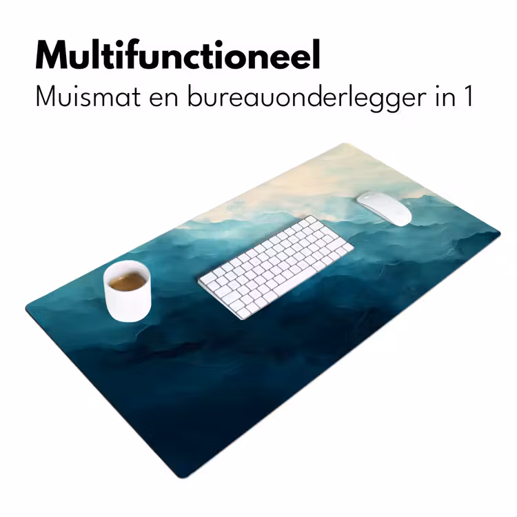 Zee - Silhouet - Abstract - Blauw Muismat XXL klein -sfeer4
