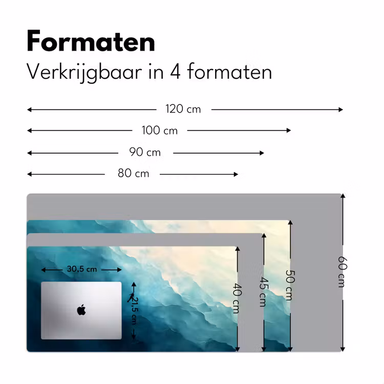 Zee - Silhouet - Abstract - Blauw Muismat XXL klein -sfeer5