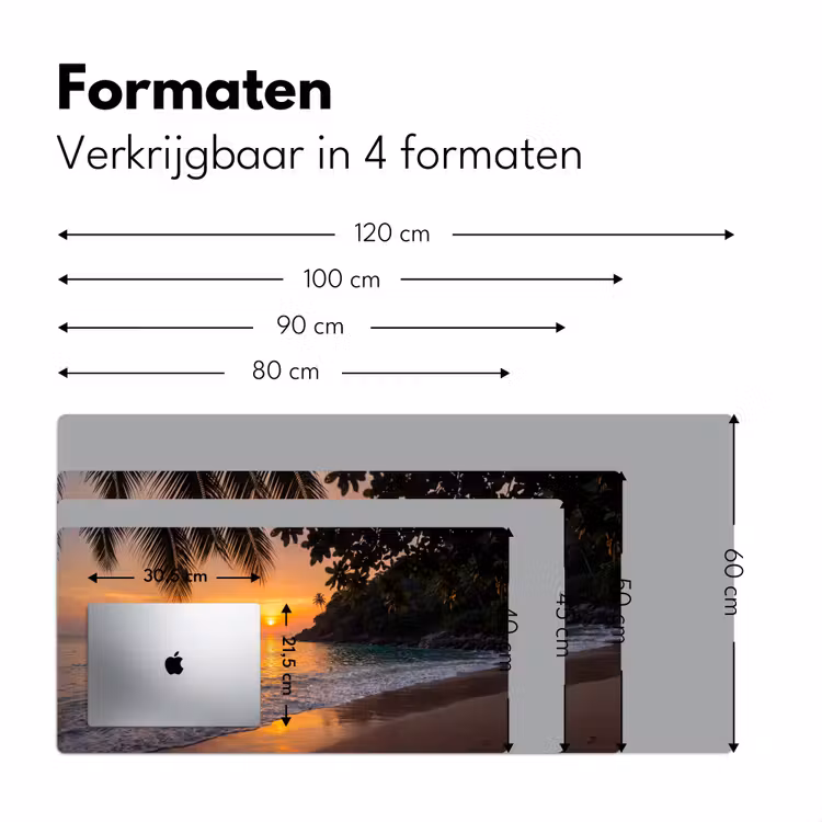 Zee - Zonsondergang - Boot - Natuur - Oranje Muismat XXL klein -sfeer5
