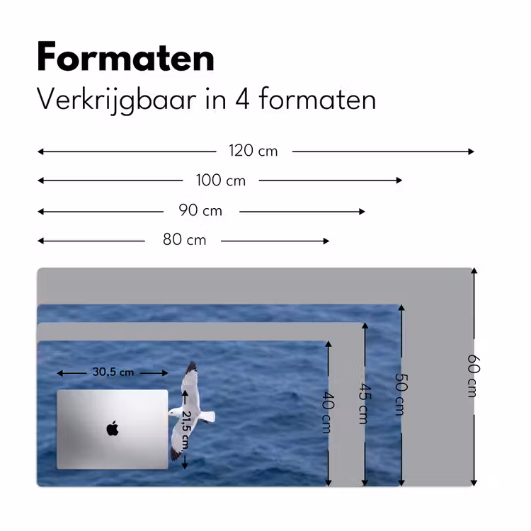 Zeemeeuw - Oceaan - Blauw Muismat XXL klein -sfeer5