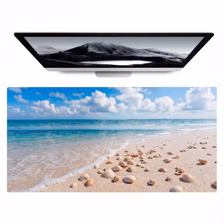 Schelpen - Strand - Natuur - Beige Muismat XXL klein -zzz3d