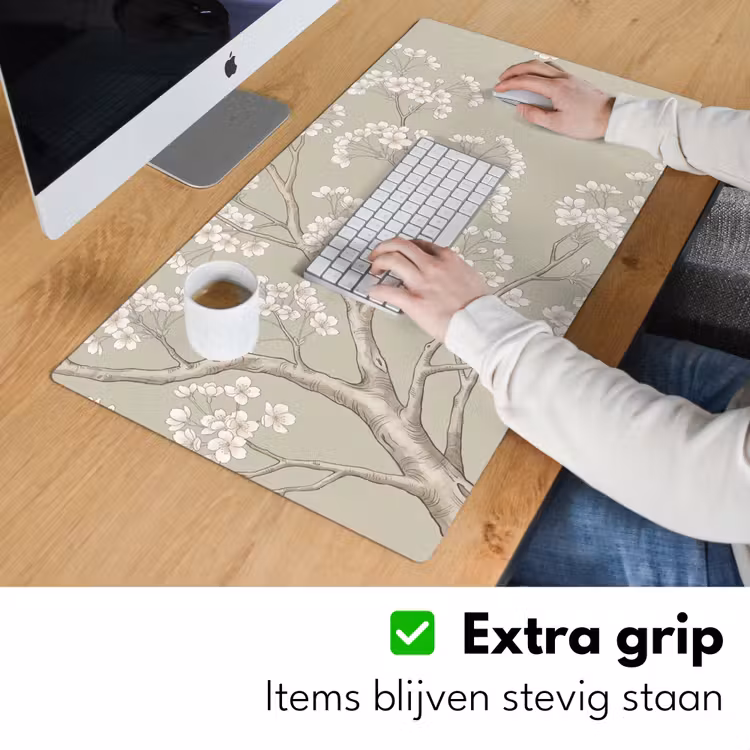Sereen - Bloesem - Wit Muismat XXL klein -sfeer3