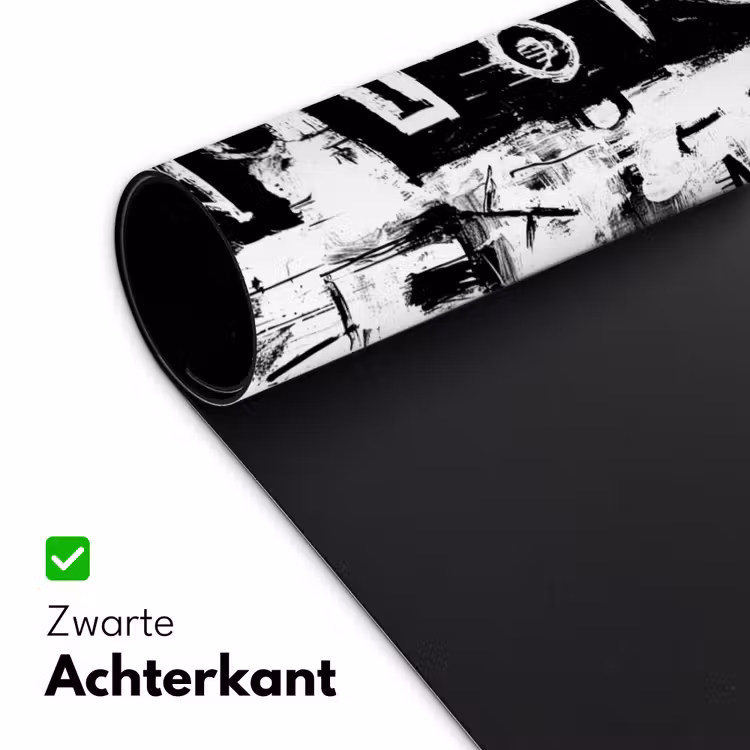 Vormen - Gezocht - Zwart - Abstract Muismat XXL klein -sfeer2
