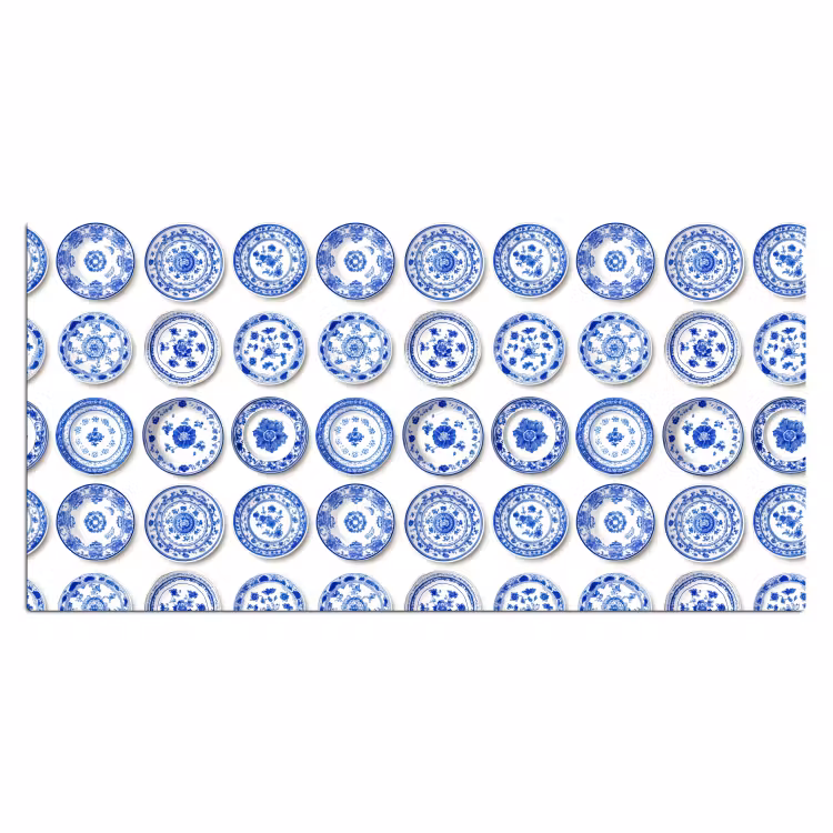 Borden - Bloemen - Patroon - Blauw Muismat XXL klein 681 -3d_leeg