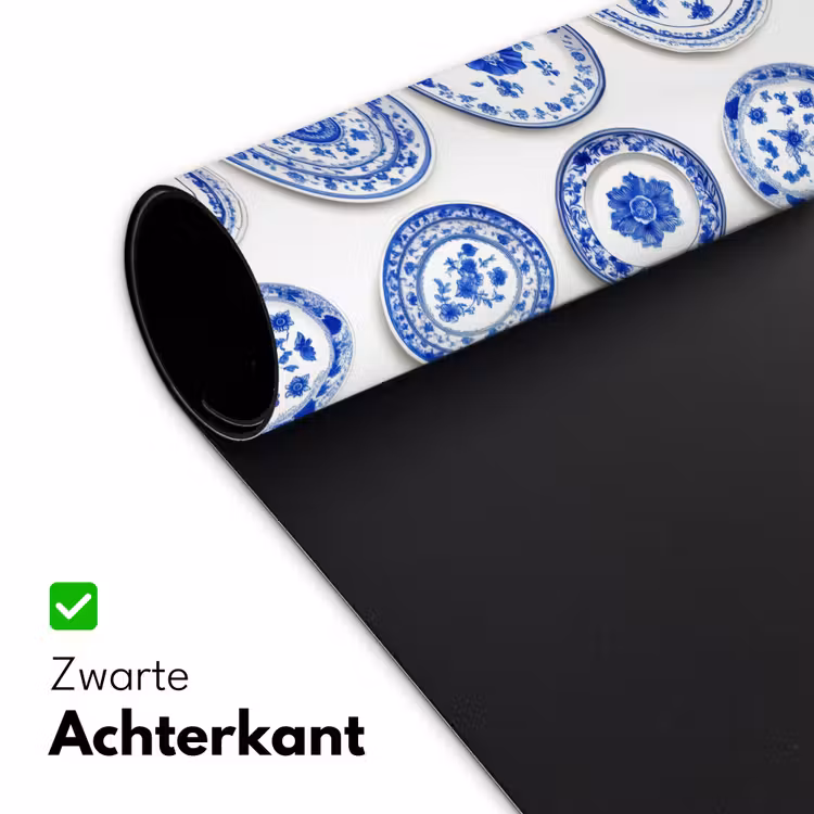Borden - Bloemen - Patroon - Blauw Muismat XXL klein 681 -sfeer2