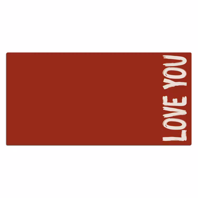 Schuin - Loveyou - Rood Muismat XXL klein -3d_leeg