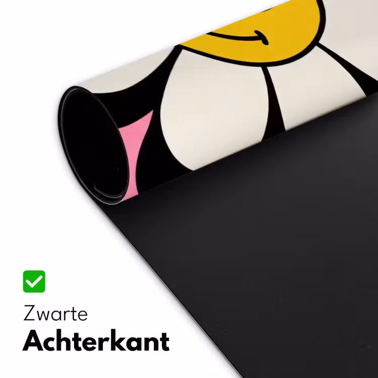 Smiley - Bloem - Roze Muismat XXL klein -sfeer2