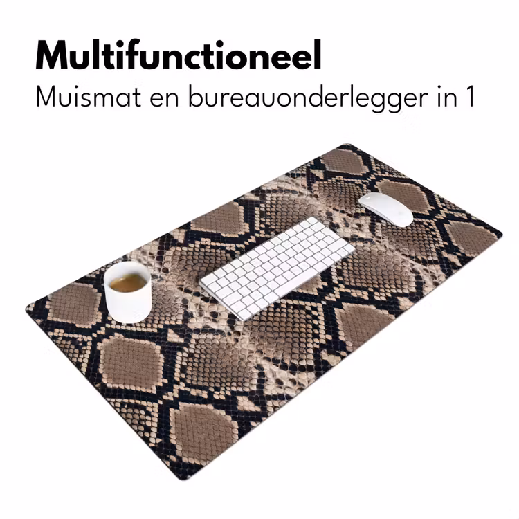 Slangenprint - Python - Bruin Muismat XXL klein -sfeer4