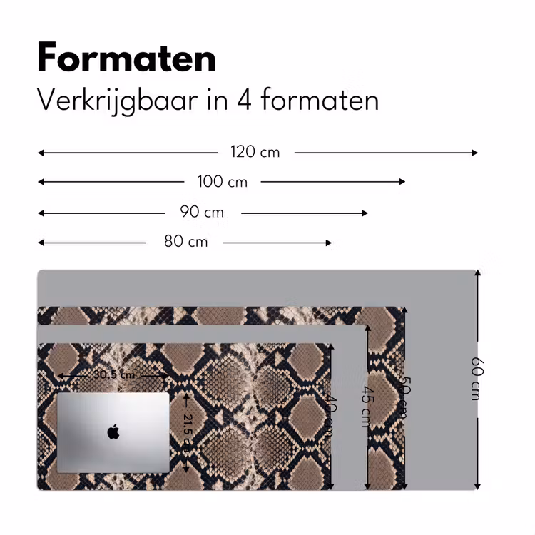 Slangenprint - Python - Bruin Muismat XXL klein -sfeer5