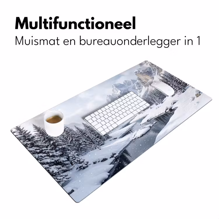 Sneeuwlandschap - Bergen - Rivier - Winter Muismat XXL klein -sfeer4