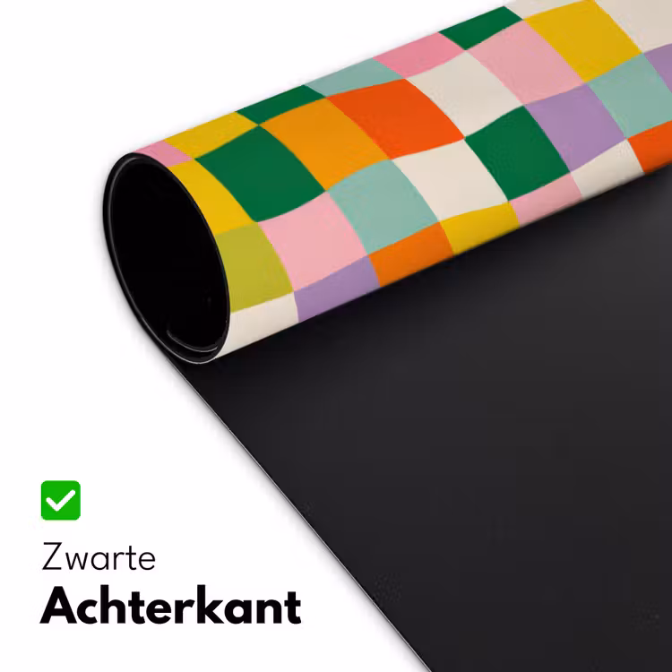 Vierkanten - Kleurrijk - Golvend Muismat XXL klein -sfeer2