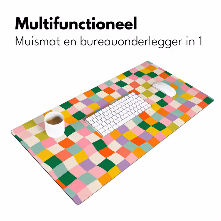 Vierkanten - Kleurrijk - Golvend Muismat XXL klein -sfeer4