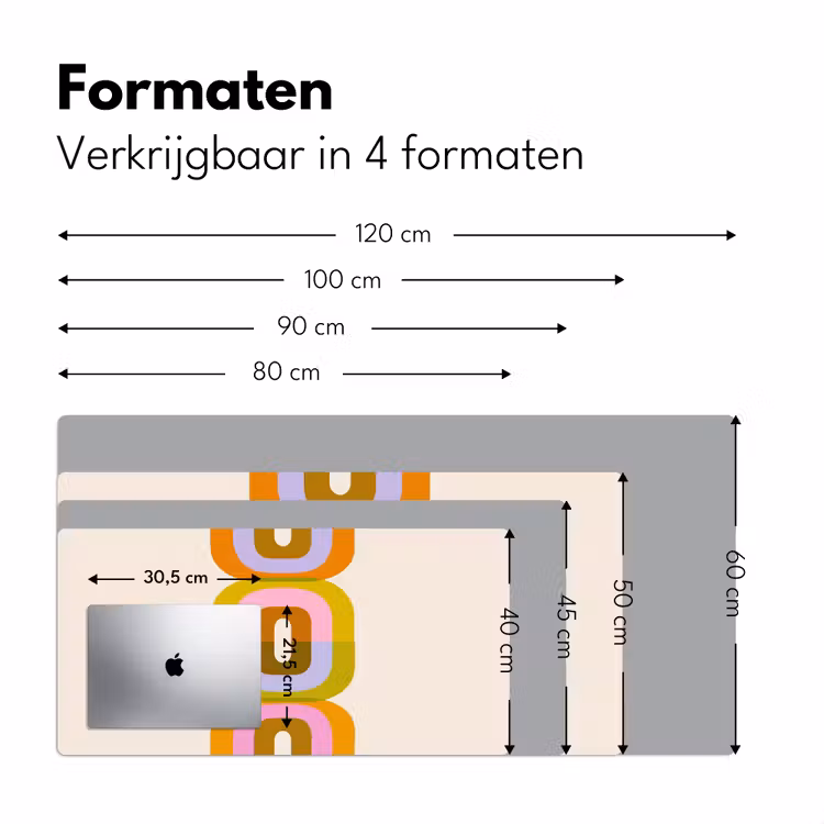 Stapel - Vormen - Geblokt - Oranje Muismat XXL klein -sfeer5