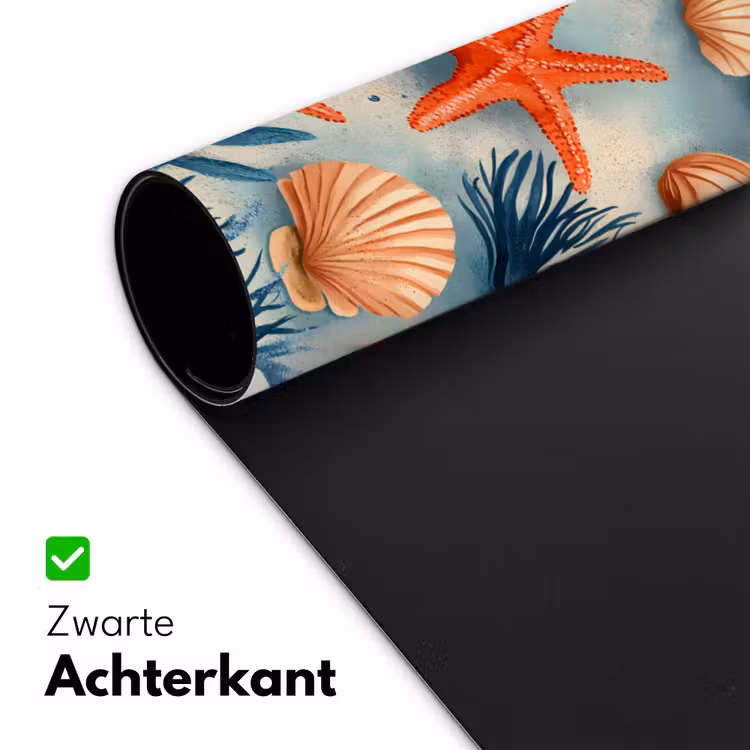 Zeesterren - Schelpen - Illustratie - Zand Muismat XXL klein -sfeer2