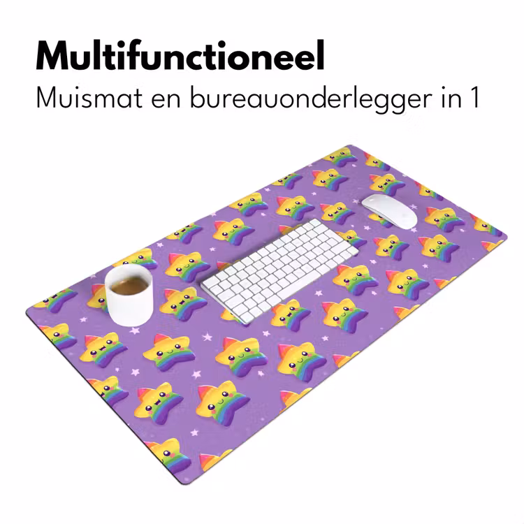 Sterren - Regenboog - Paars Muismat XXL klein 681 -sfeer4