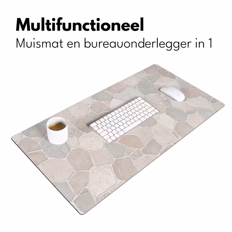 Steen - Patroon - Textuur - Beige Muismat XXL klein -sfeer4