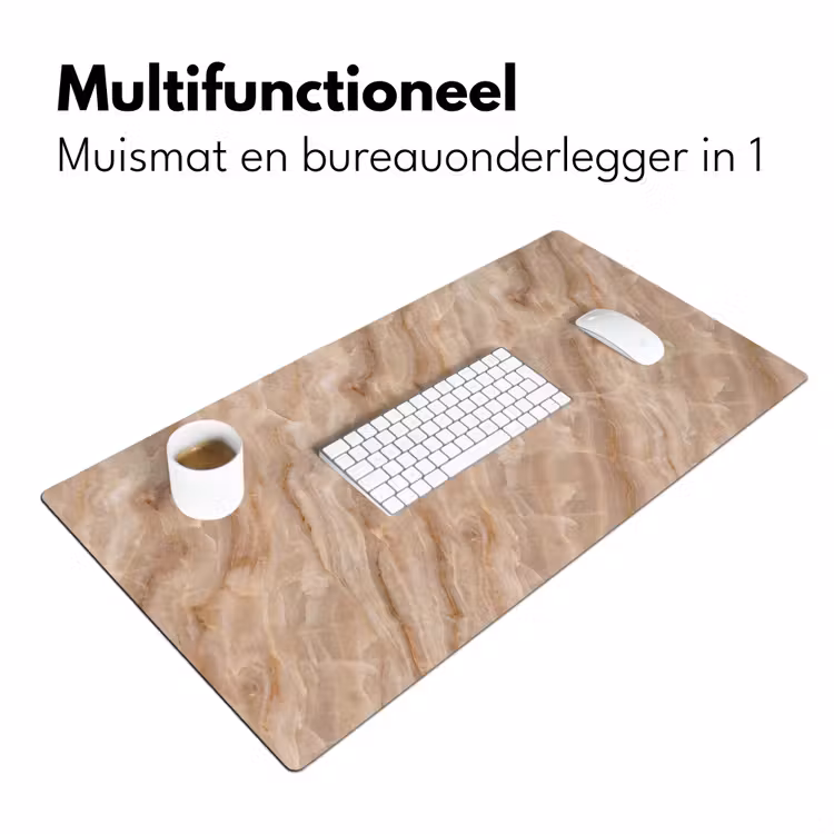 Steen - Ader - Natuur - Modern - Beige Muismat XXL klein -sfeer4