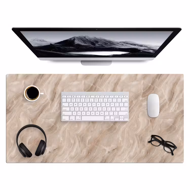 Steen - Golvend - Abstract - Beige Muismat XXL klein -3d