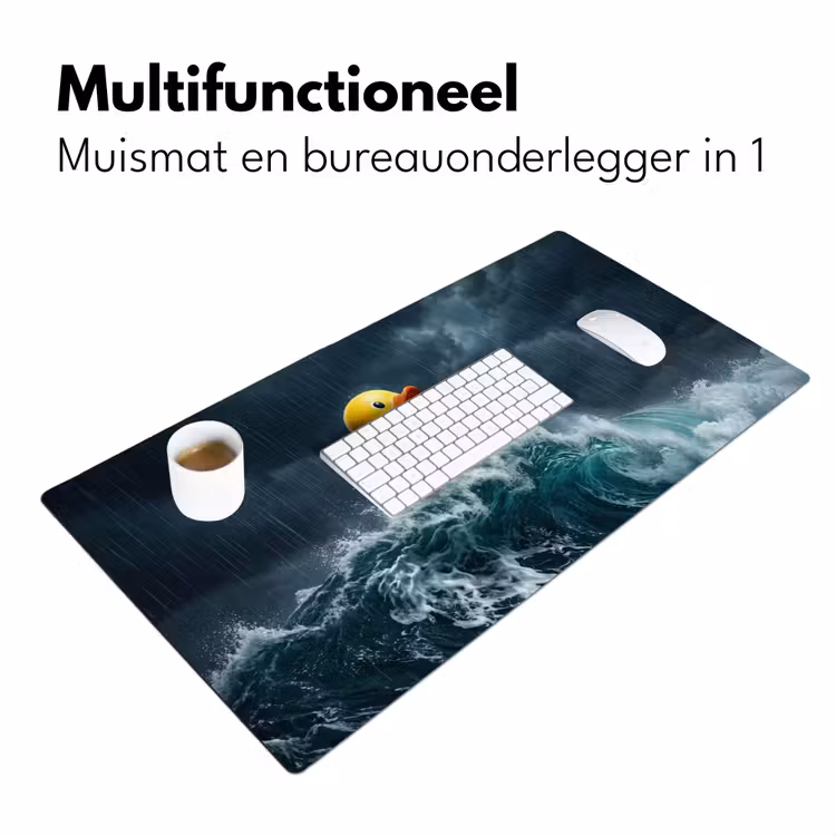 Storm - Badeend - Golven Muismat XXL klein -sfeer4