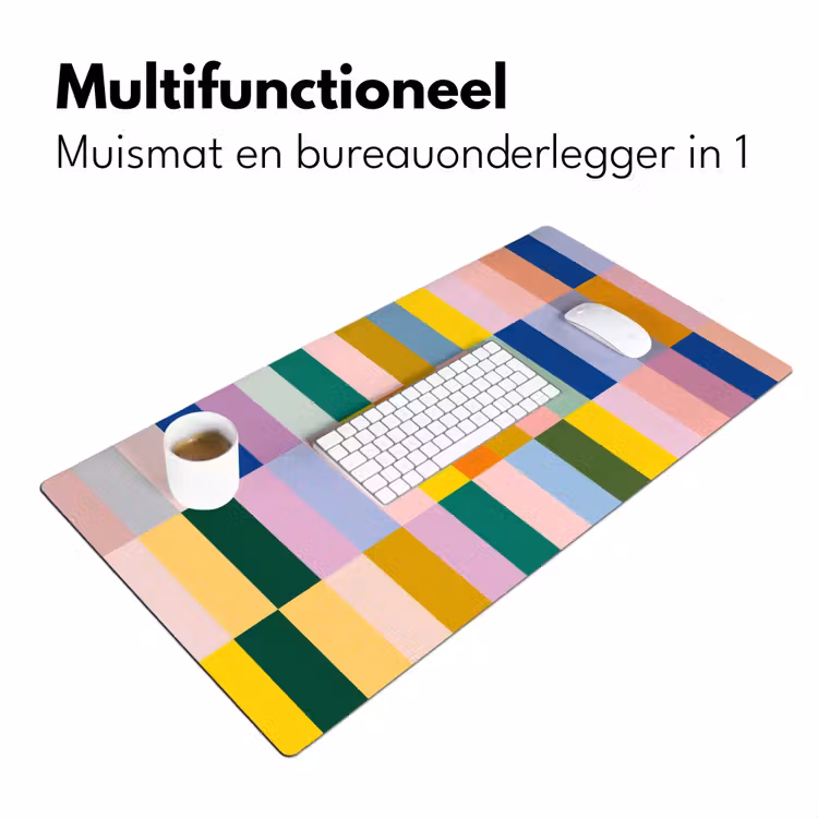 Stroken - Blauw - Patroon - Abstract Muismat XXL klein -sfeer4