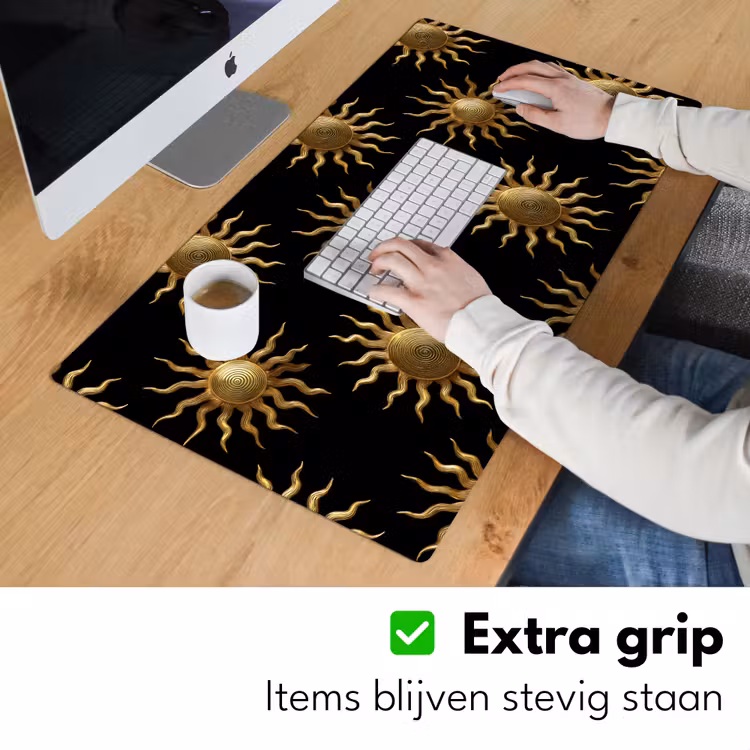 Zon - Patroon - Luxe - Goud - Zwart Muismat XXL klein 681 -sfeer3