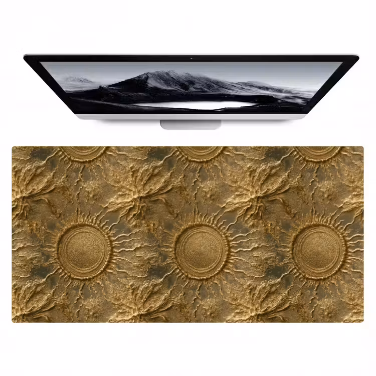 Zon - Reliëf - Antiek - Goud Muismat XXL klein 681 -zzz3d