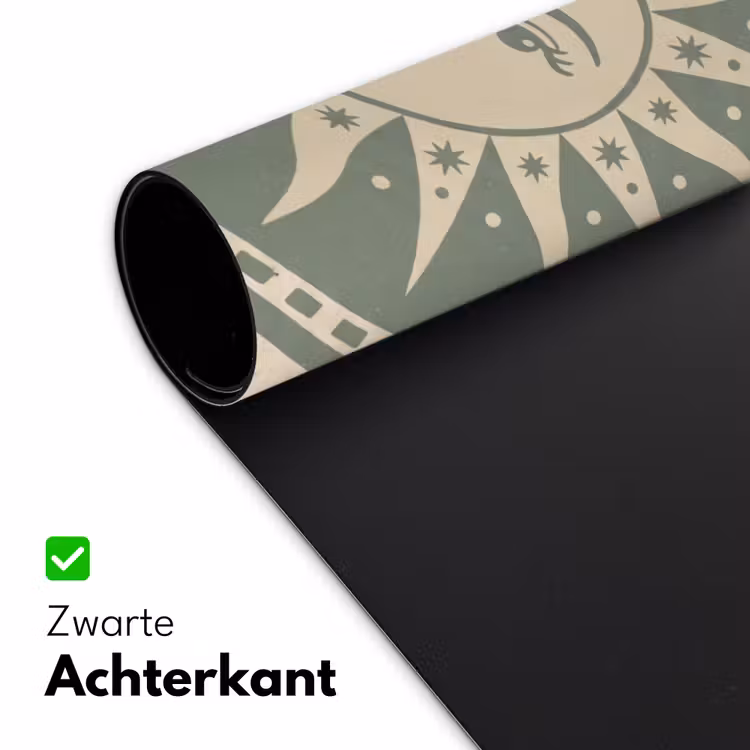 Zon - Sterren - Astrologie - Vintage - Groen Muismat XXL klein -sfeer2