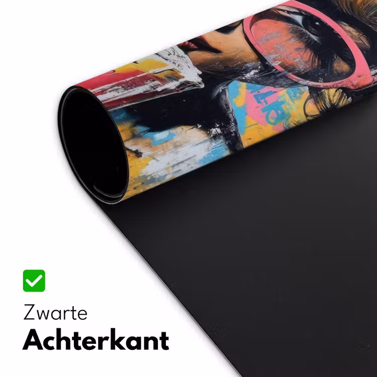 Zonnebril - Vrouw - Kleurrijk - Verfspetters Muismat XXL klein -sfeer2