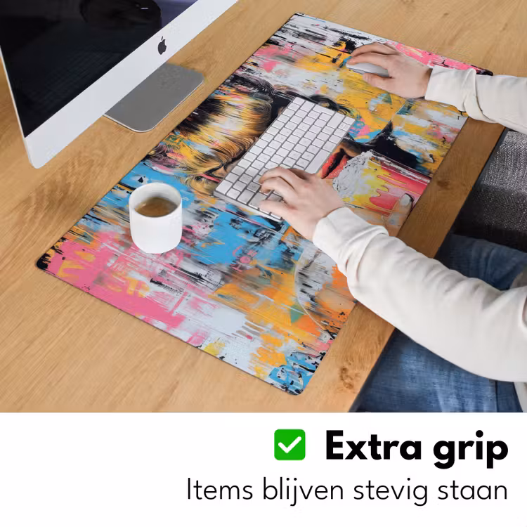 Zonnebril - Vrouw - Kleurrijk - Verfspetters Muismat XXL klein -sfeer3