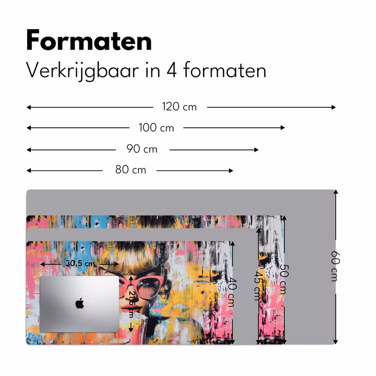 Zonnebril - Vrouw - Kleurrijk - Verfspetters Muismat XXL klein -sfeer5