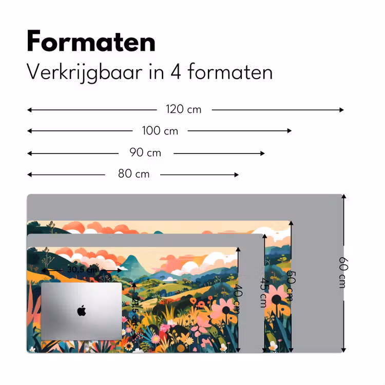 Zonlicht - Heuvels - Wolkenlucht Muismat XXL klein -sfeer5