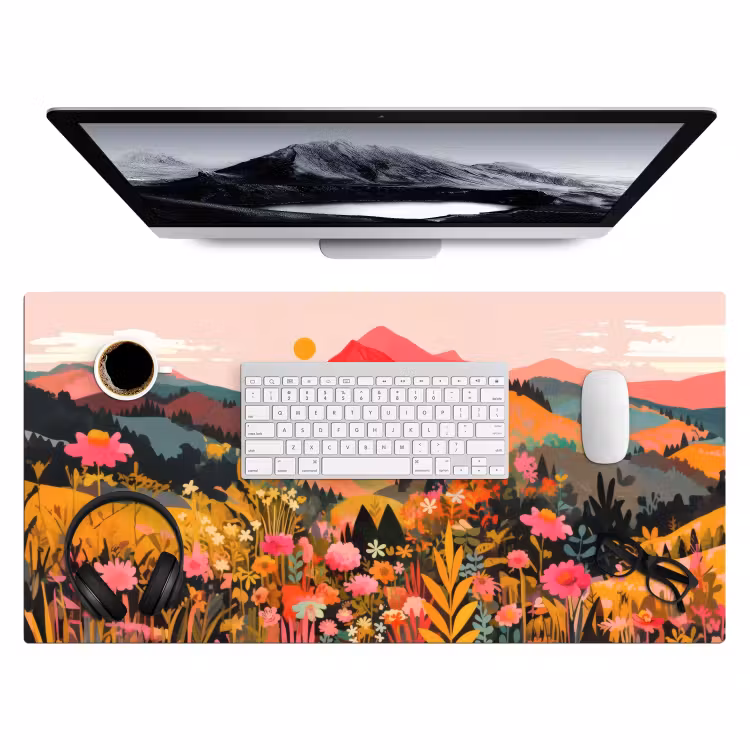 Zonsondergang - Bergvallei - Contrast Muismat XXL klein -3d