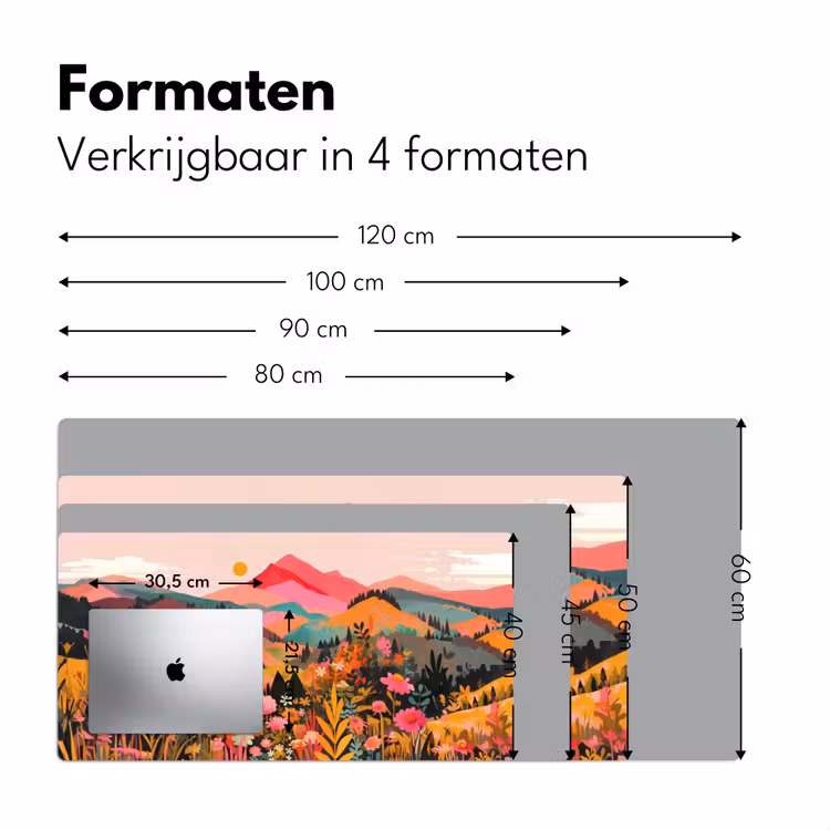 Zonsondergang - Bergvallei - Contrast Muismat XXL klein -sfeer5
