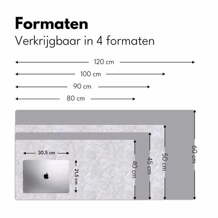 Oppervlakte - Textuur - Grijs Muismat XXL klein 681 -sfeer5